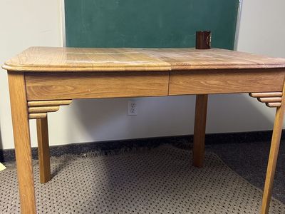 Solid Wood Dining Table - Compact Design with Leaf Extension, Light Oak Finish