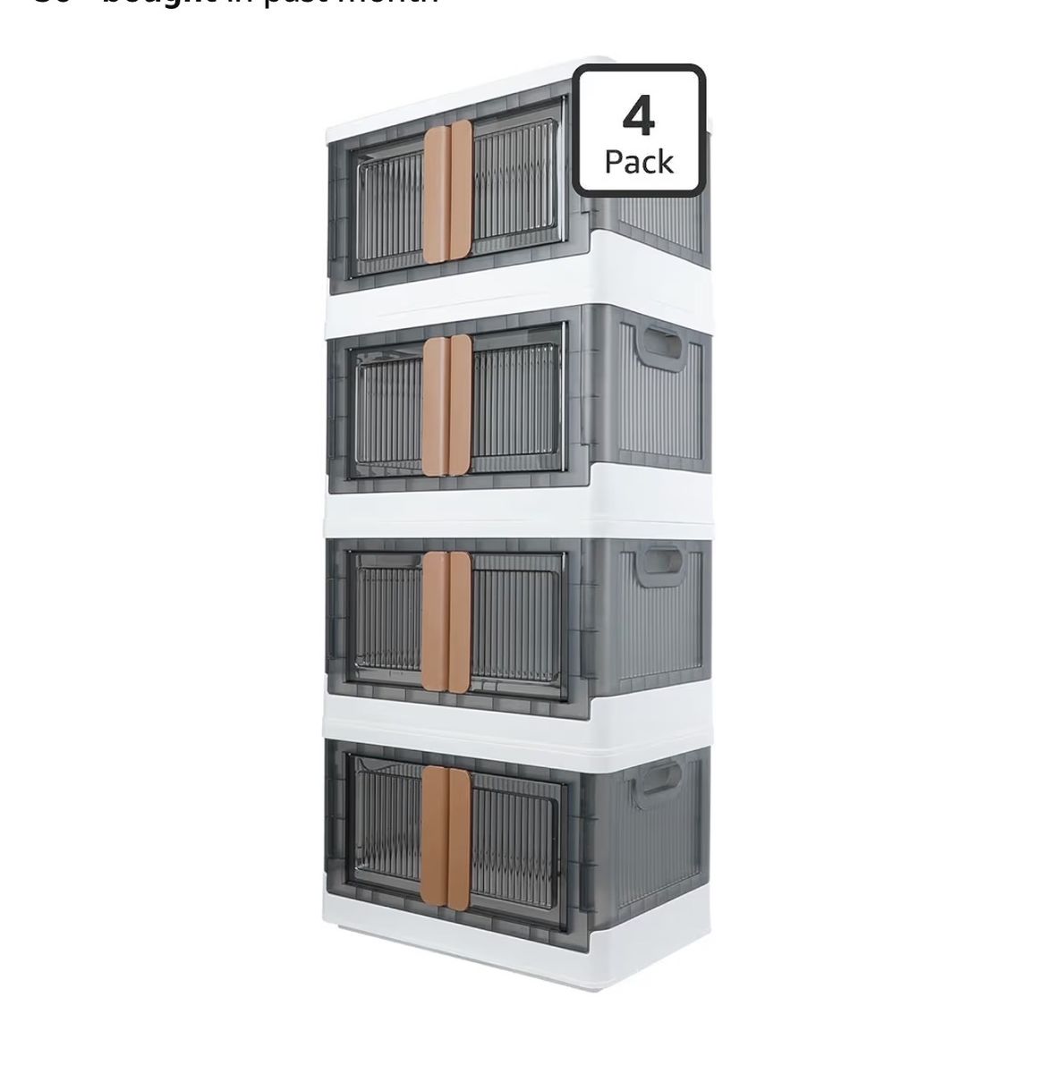 Storage Box 8.4 Gallon (32L) Capacity (Each One), 4 Packs, Stackable
