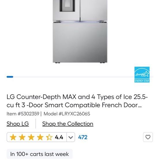 $1550 OBO NEW DENT FRIDE LG STAINLESS STEEL