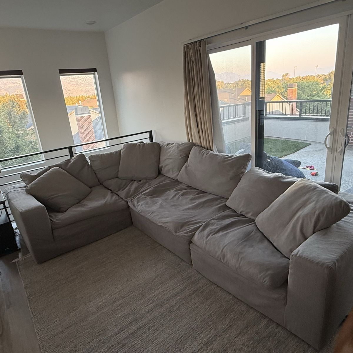 Gray sectional couch