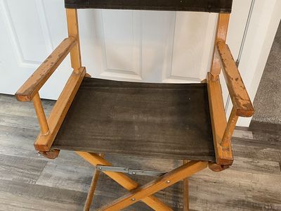 Vintage Wooden Director’s Chair – Folding Canvas Seat & Back