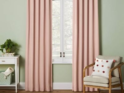 Pillowfort Twill Blush Pink Blackout Curtains
