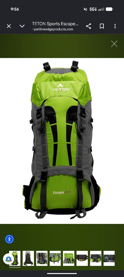 Brand New TETON Sports Escape4300 Ultralight Internal Frame Backpack - 4300 cu. in. (Leaf Green)