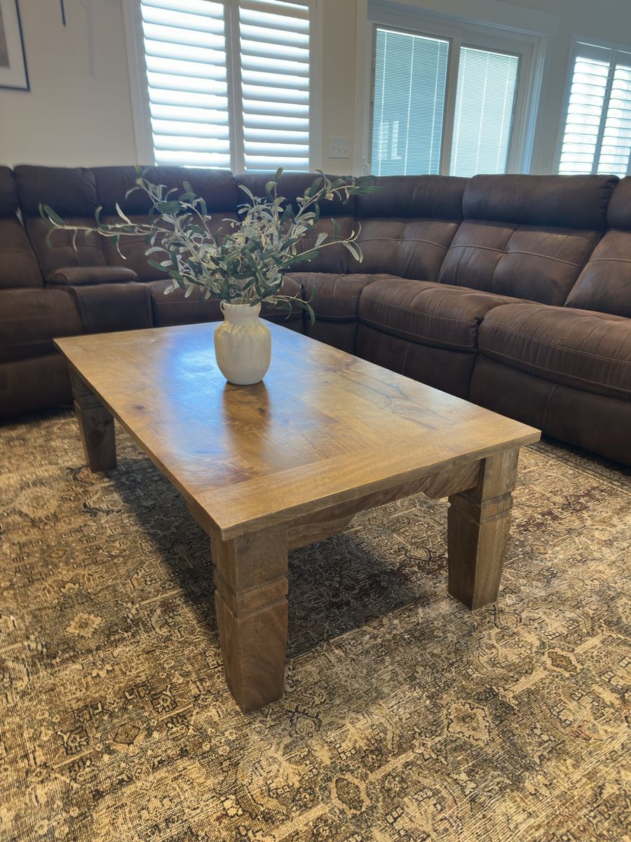 Large solid wood coffee table