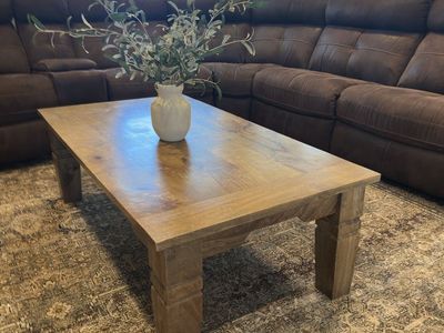 Large solid wood coffee table