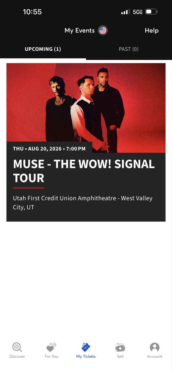 Muse Concert Tickets x4 - The Wow! Signal Tour - West Valley City, UT (8/20/2026)