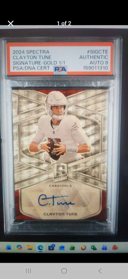 2024 Panini Spectra Clayton Tune Signature Gold 1/1 Auto 9 PSA Certified