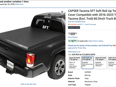 Toyota Tacoma Bed Cover - CAPSER Tacoma 5FT Soft Roll Up Tonneau Cover Compatible with 2016-2023 Toyota Tacoma