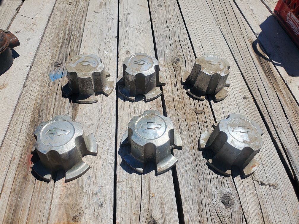Chevrolet Silverado Tahoe Suburban Wheel Hub Center Caps - Set of 6 - OEM Rally Sport