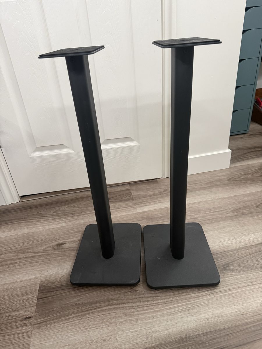 Kanto Black Metal Bookshelf Speaker Stands Pair 26 Inch Height