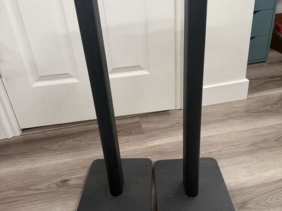 Kanto Black Metal Bookshelf Speaker Stands Pair 26 Inch Height
