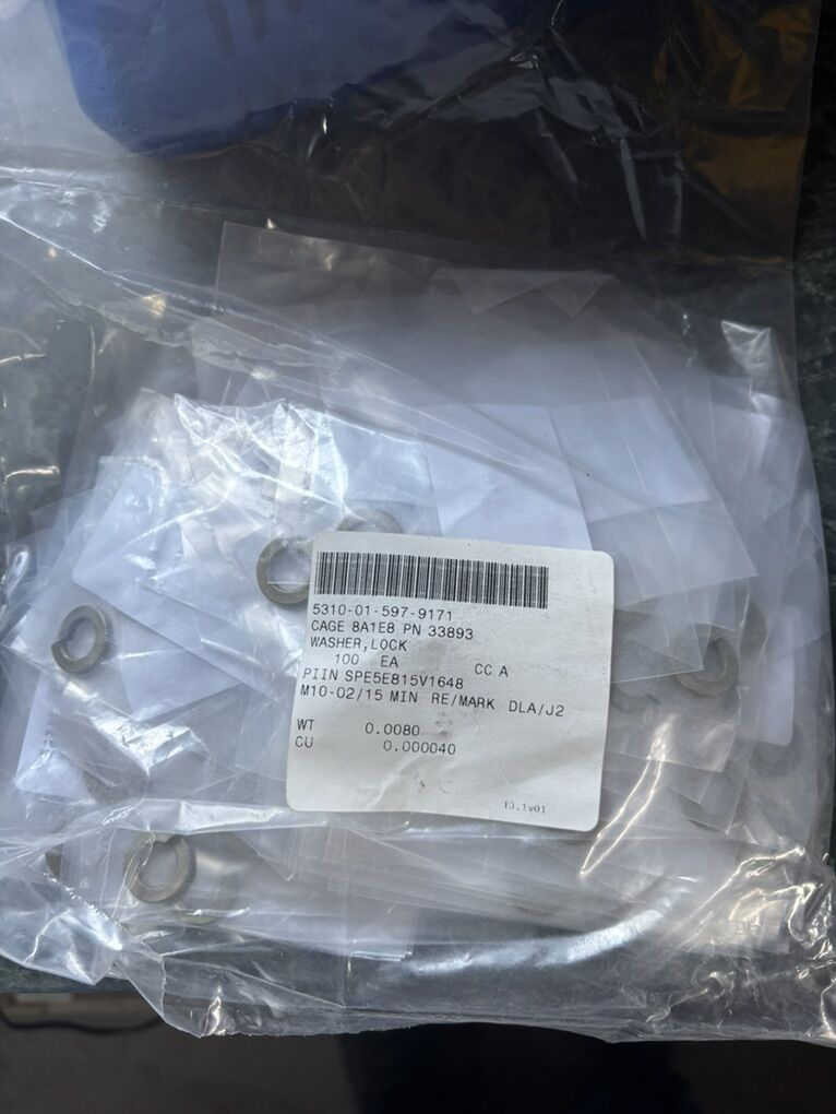 (Bag of 100) B & K Aerospace Lock Washers 3/8