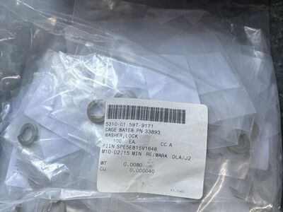 (Bag of 100) B & K Aerospace Lock Washers 3/8