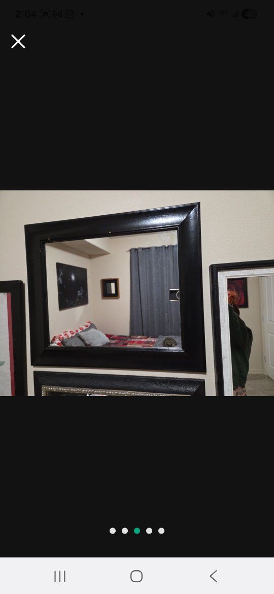 set of 3 black mirrors