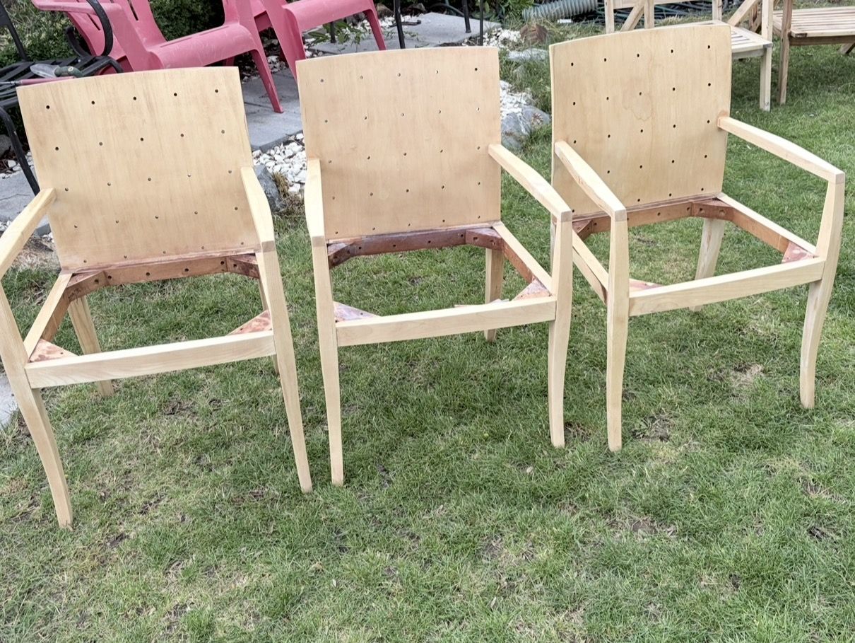 Set of 8 Mid-Century Modern Dining Chairs - Ready for Upholstery Project
