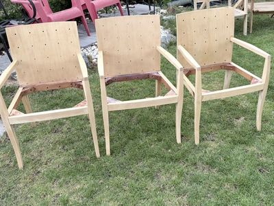 Set of 8 Mid-Century Modern Dining Chairs - Ready for Upholstery Project