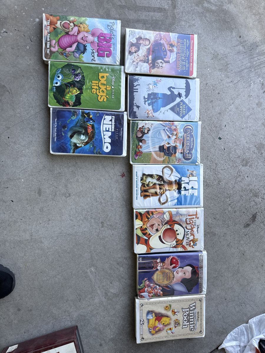 Disney Pixar VHS Lot: Finding Nemo, A Bug's Life, Piglet's Big Movie, Cinderella II & More Classic Films (five dollars each)