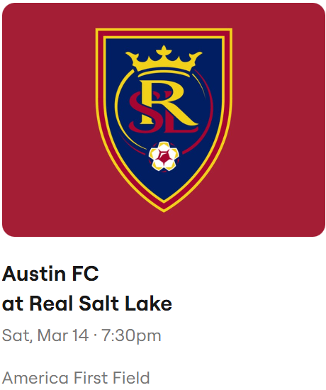 Austin FC at Real Salt Lake (RSL)