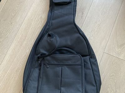 CMC Acoustic Guitar Gig Bag - Black Padded Soft Case with Backpack Straps