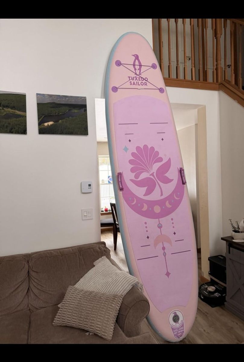 Tuxedo Sailor Inflatable Stand-Up Paddleboard (SUP) Pink/Blue w/ Paddle