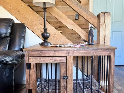 Rustic dog crate/End table