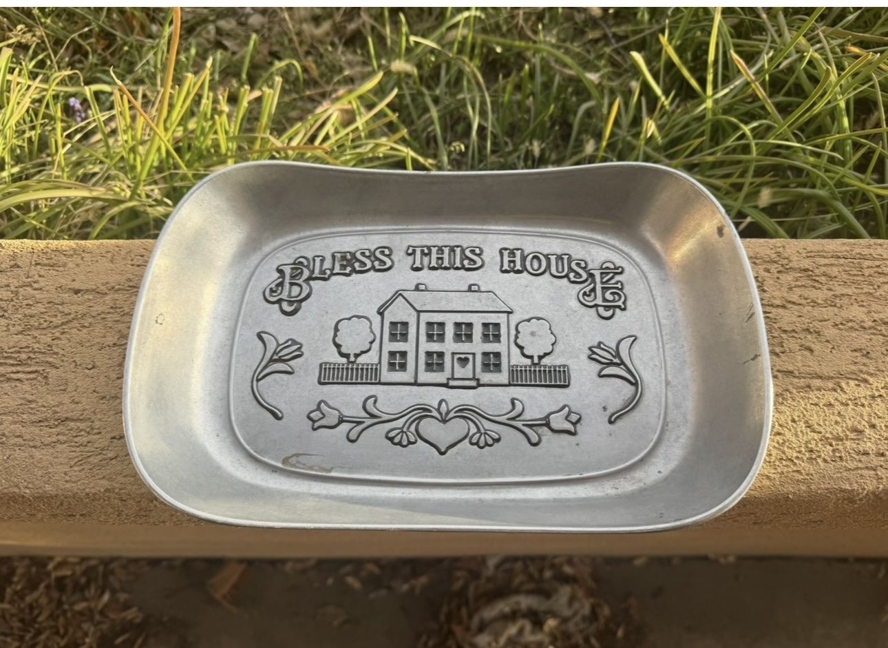 Wilton Armetale "Bless This House" Pewter Tray - Cooking & Serving, Safe for Food & Beverage