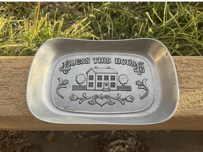 Wilton Armetale "Bless This House" Pewter Tray - Cooking & Serving, Safe for Food & Beverage