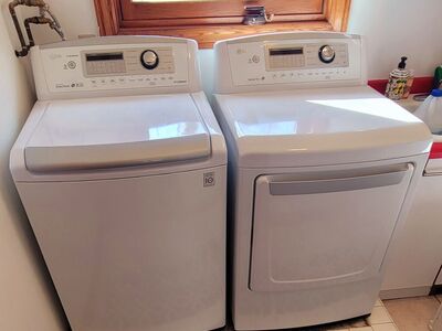 LG Top Load Ultra-Large Capacity Washer & Ultra Large High Efficiency Gas Dryer
