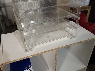 Clear 3-Tier Stackable Desk Organizer Tray - Office/Home Storage