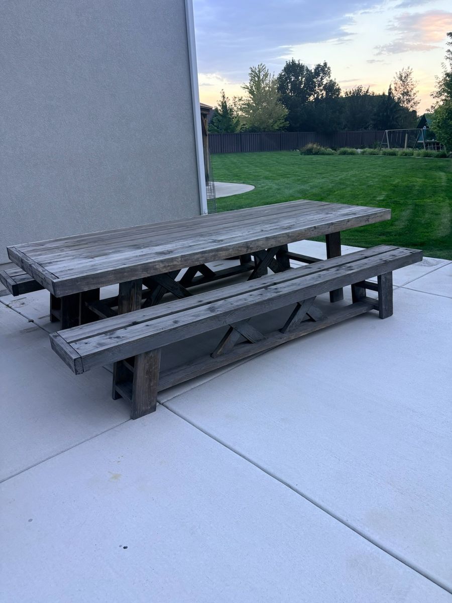 Large Outdoor Table and Benches