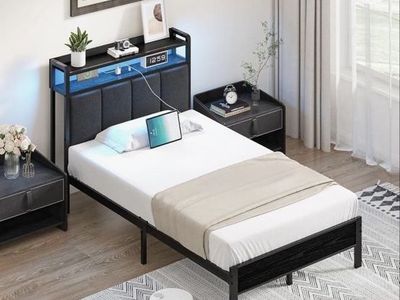 Twin Size Bed with Lights
