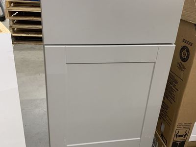 Hampton Bay Shaker 21 in. W x 24 in. D x 34.5 in. H Assembled Base Kitchen Cabinet in Dove Gray