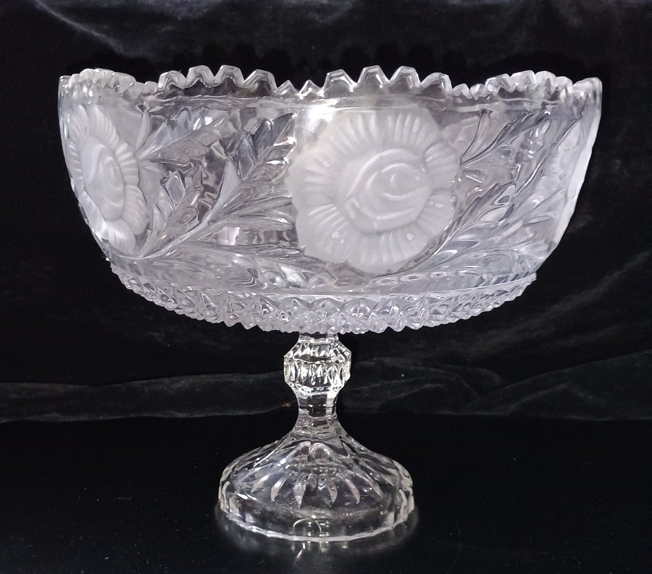 Rose Lead Crystal Pedestal Dish