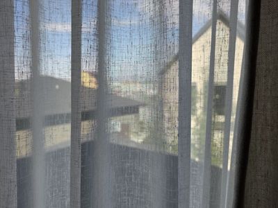 Linen Blend White Sheer & Room Darkening Curtain Panel Set - 2 Panels