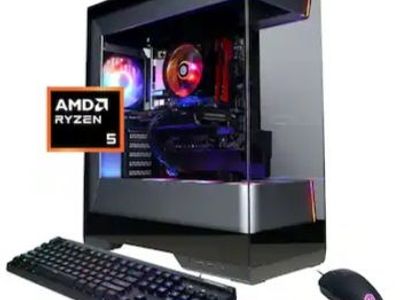 CyberPower PC gaming desktop Ryzen 5 5500, 16gb, 1TB SSD, Radeon RX 6500