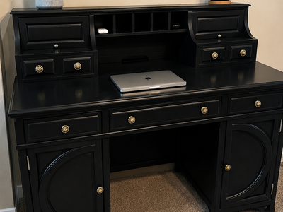 Solid Wood Magnussen Executive Desk with Hutch