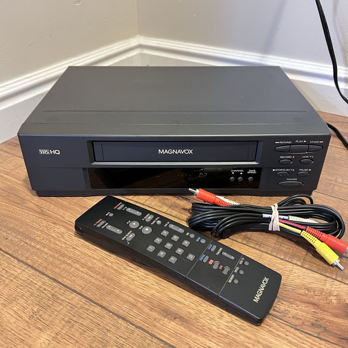 Magnavox VHS HQ VCR Player with Original Remote and RCA Cables (VR9321AT22)