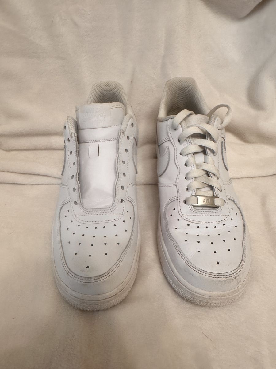 Nike Women's Air Force 1 Low All-White Sneakers - Size 8