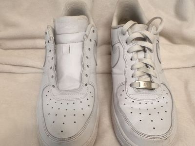 Nike Women's Air Force 1 Low All-White Sneakers - Size 8