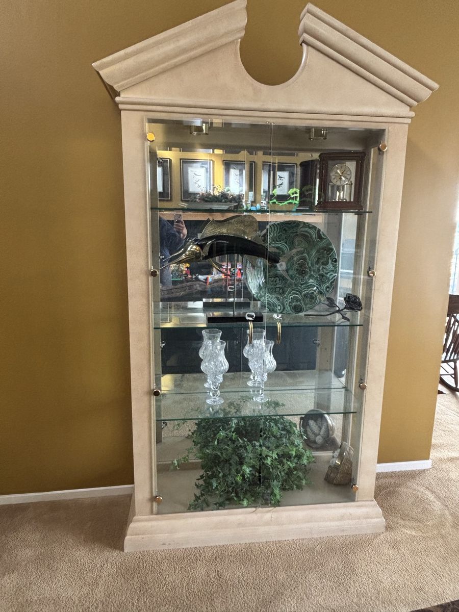 Glass Display Case with Spotlights