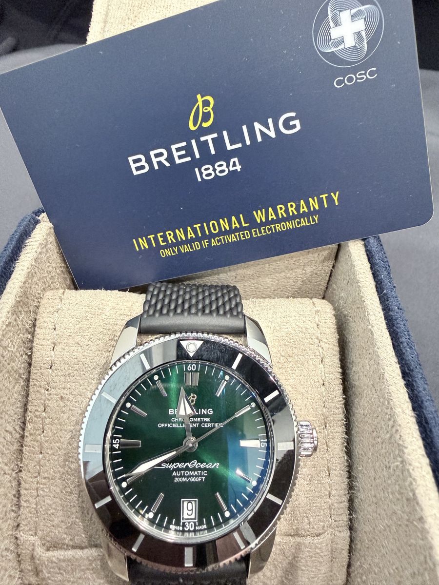 Breitling Superocean Heritage II 42mm — Ref. AB2010 (Green Dial / Black Ceramic Bezel) | Complete Set