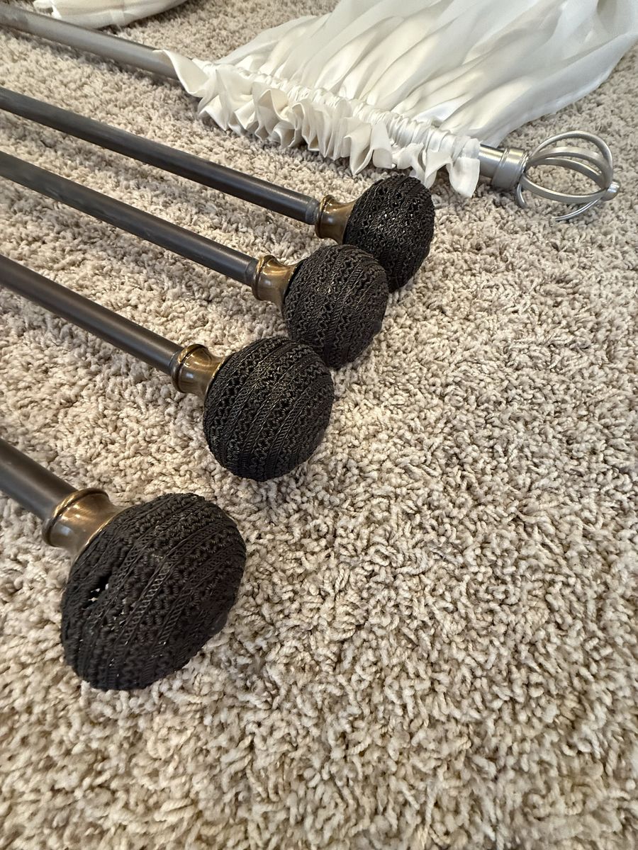 Metal Curtain Rods with Curtains $10-$15