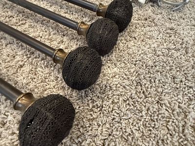 Metal Curtain Rods with Curtains $10-$15
