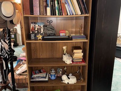 Wooden Bookshelf with Multiple Shelves