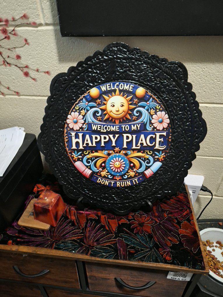Welcome to My Happy Place Decorative Wall Sign Home Decor