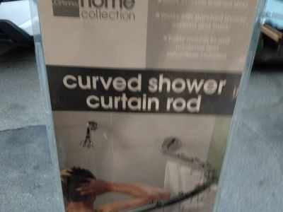 JCPenney Home Collection Curved Shower Curtain Rod Chrome Steel