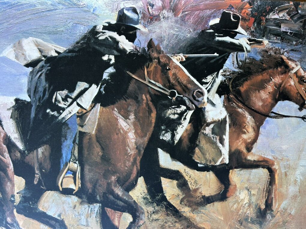 Western Art Cowboys On Horseback Fine Art Print