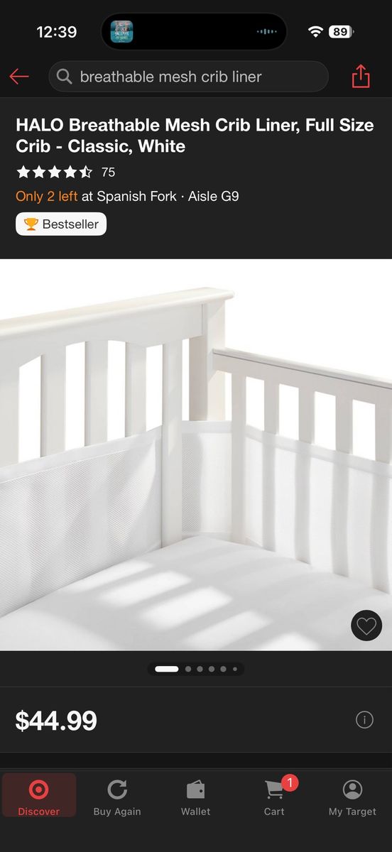 HALO Breathable Mesh Crib Liner