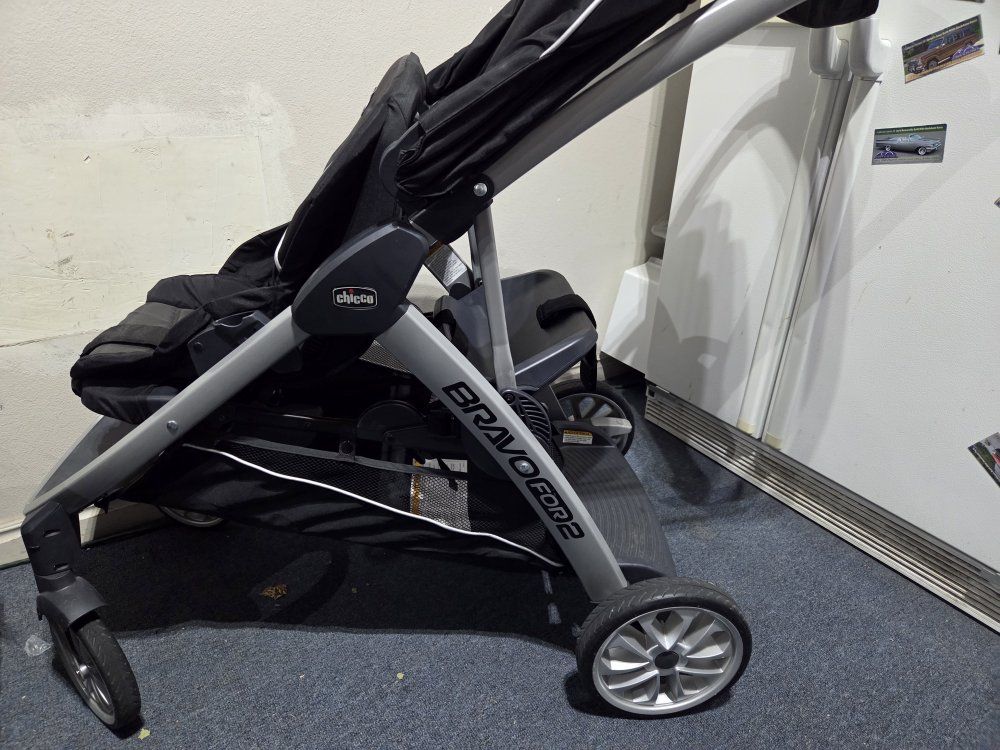 Chicco BravoFor2 Stroller with KeyFit 30 Car Seat - Black