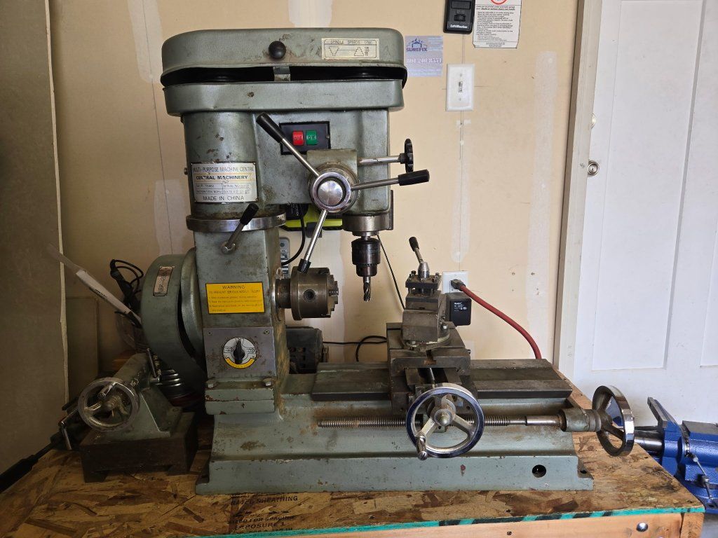 Central Machinery Multi-Purpose Machine Centre Lathe Mill Drill 110V 60Hz - Used